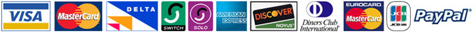 Credit Cards, Debit Cards and PayPal accepted